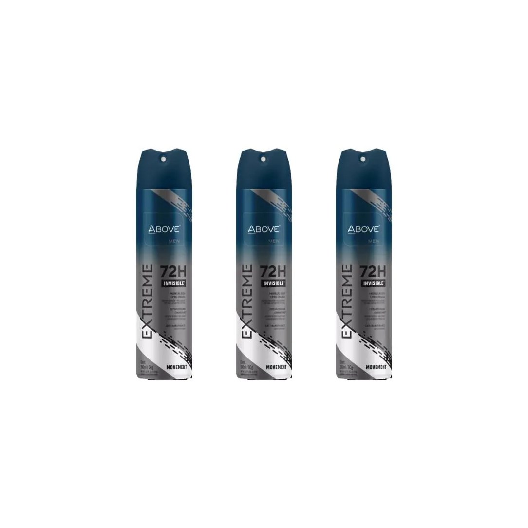 Desodorante Aero Above 150ml Extreme Inv Movem 72h - Kit C / 3un