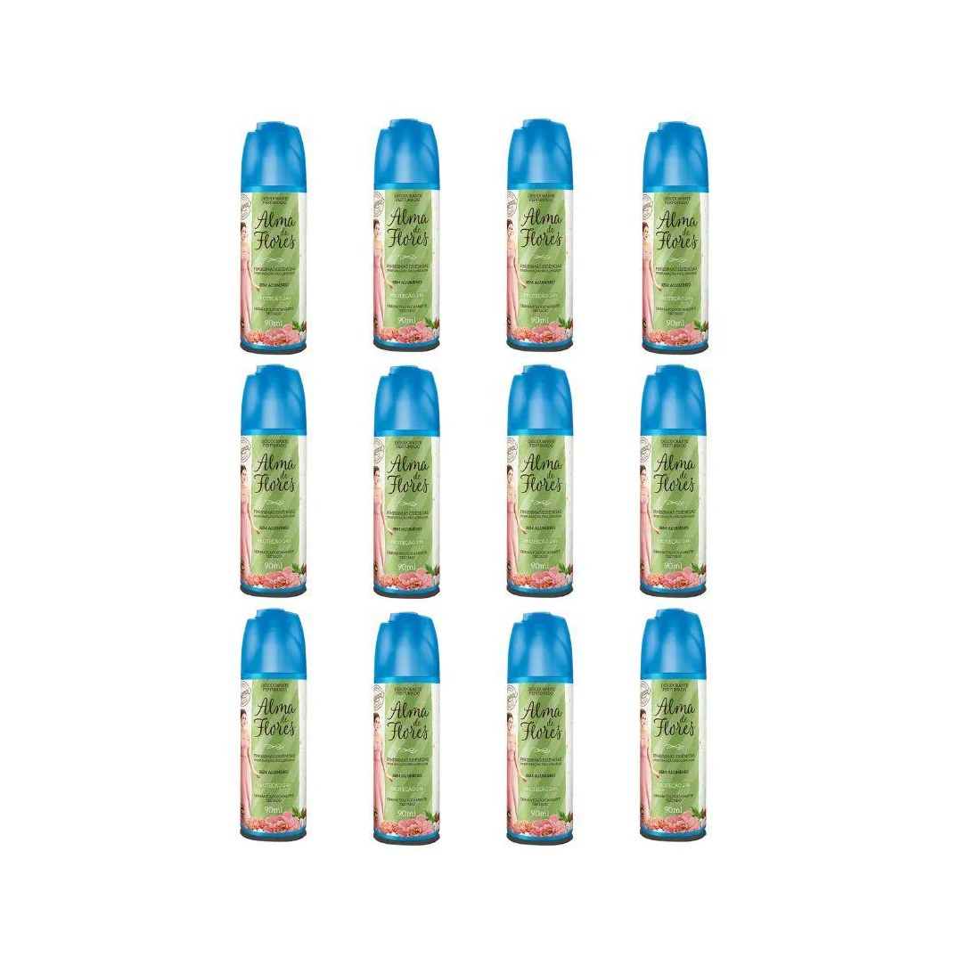 Desodorante Spray Alma de Flores Essências Finíssimas 90ml - Kit C / 12un