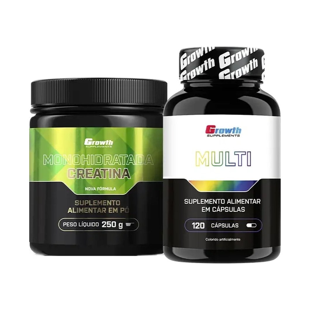 Kit Creatina Monohidratada 250g, Multivitamínico 120 caps