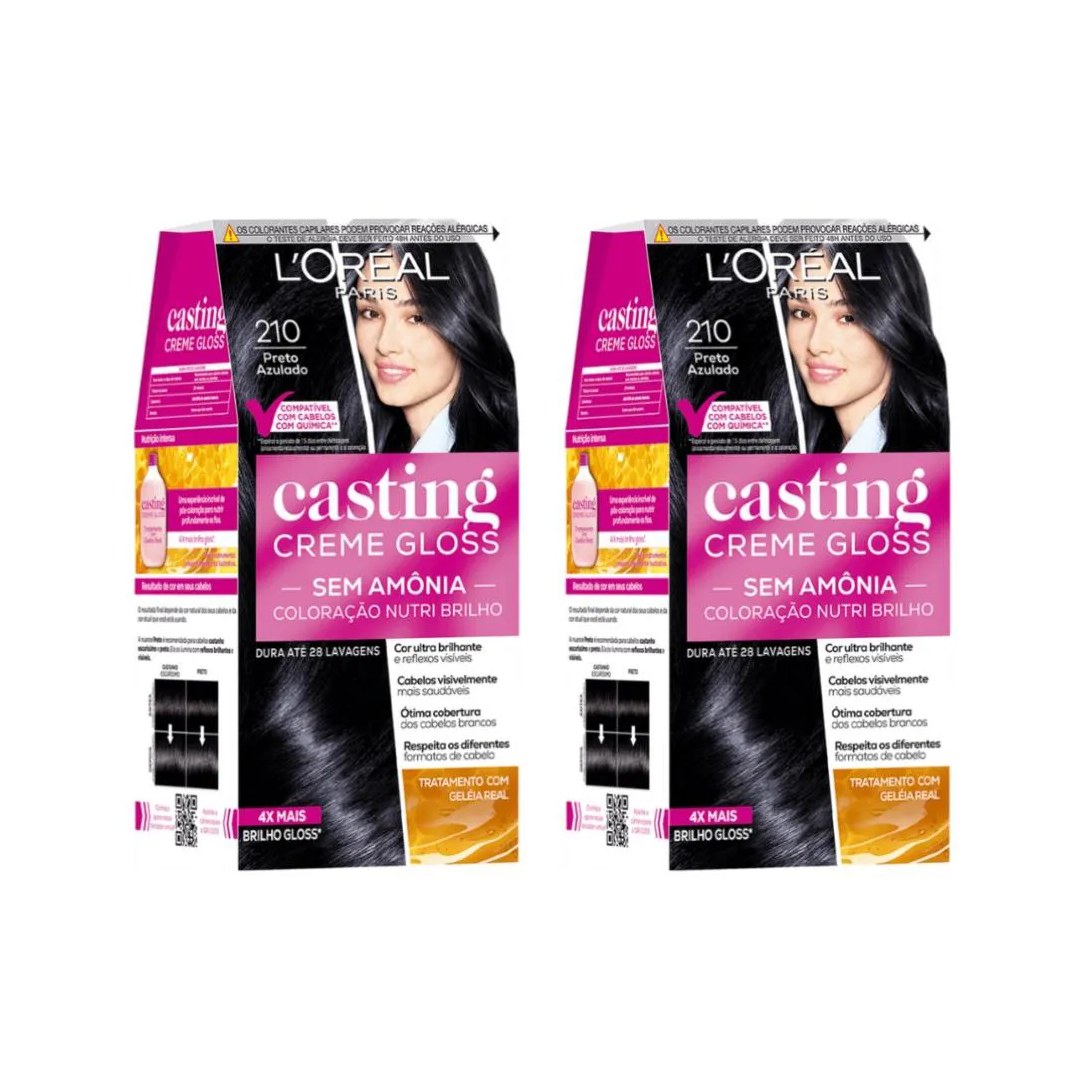 Coloraçao Casting Gloss 210 Preto Azulado - Kit C / 2un