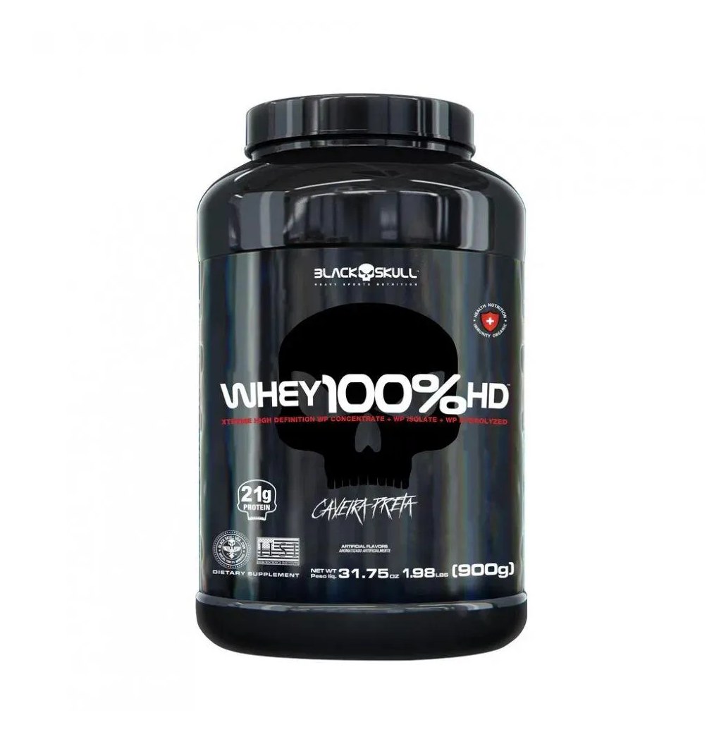 Whey 100% Hd Pote (900g) - Nova Embalagem - Sabor: Baunilha