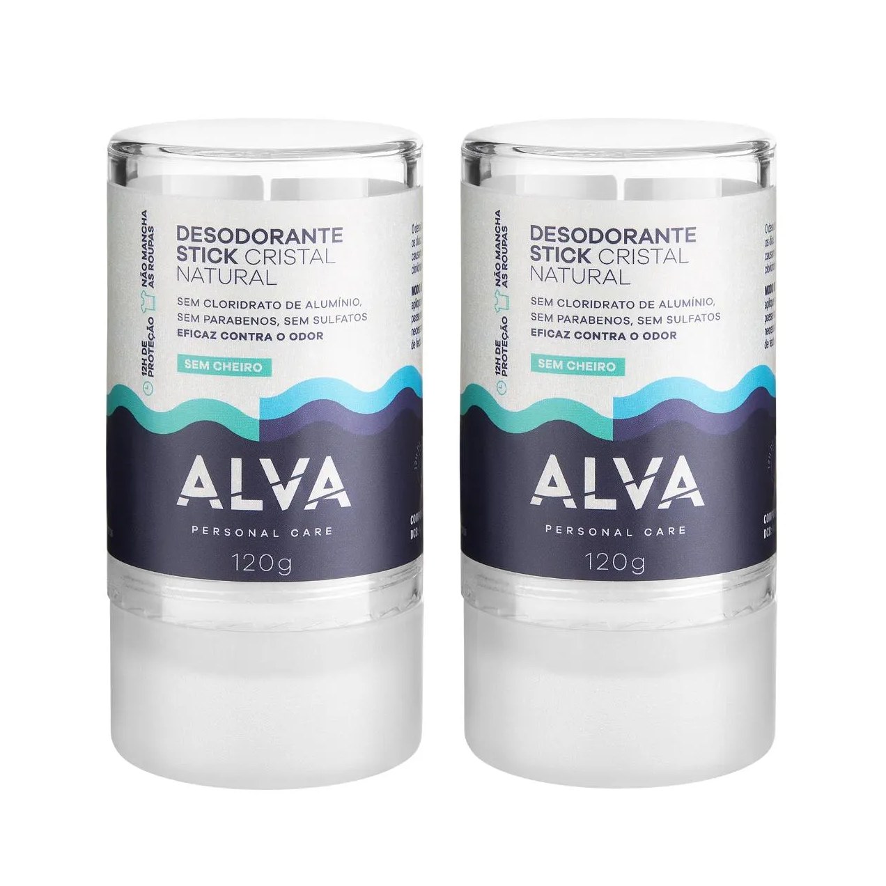 Desodorante Natural Pedra Cristal Alva Alemanha Kit (2 Unid) 120G