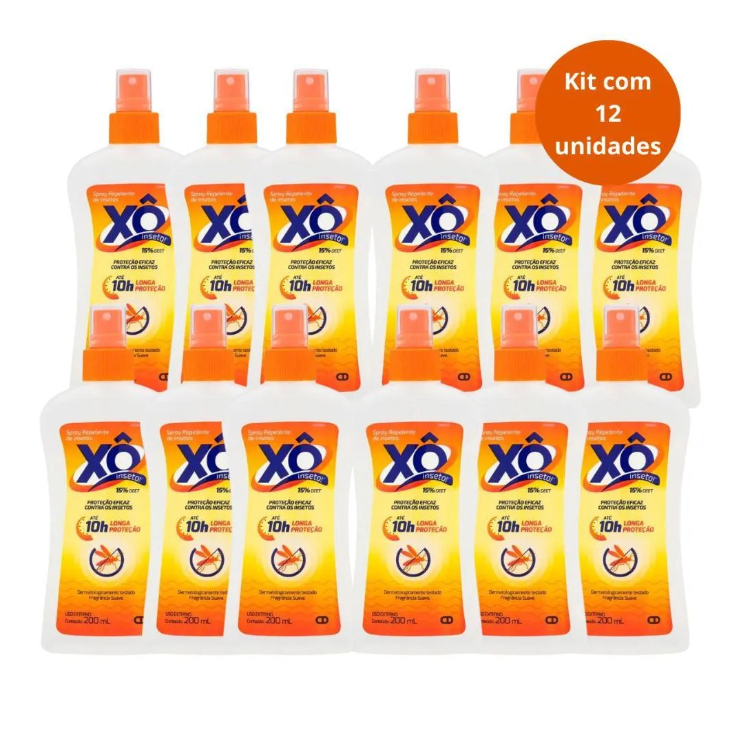 Kit Spray Repelente de Insetos Cimed Xô Inseto com 12 200ml