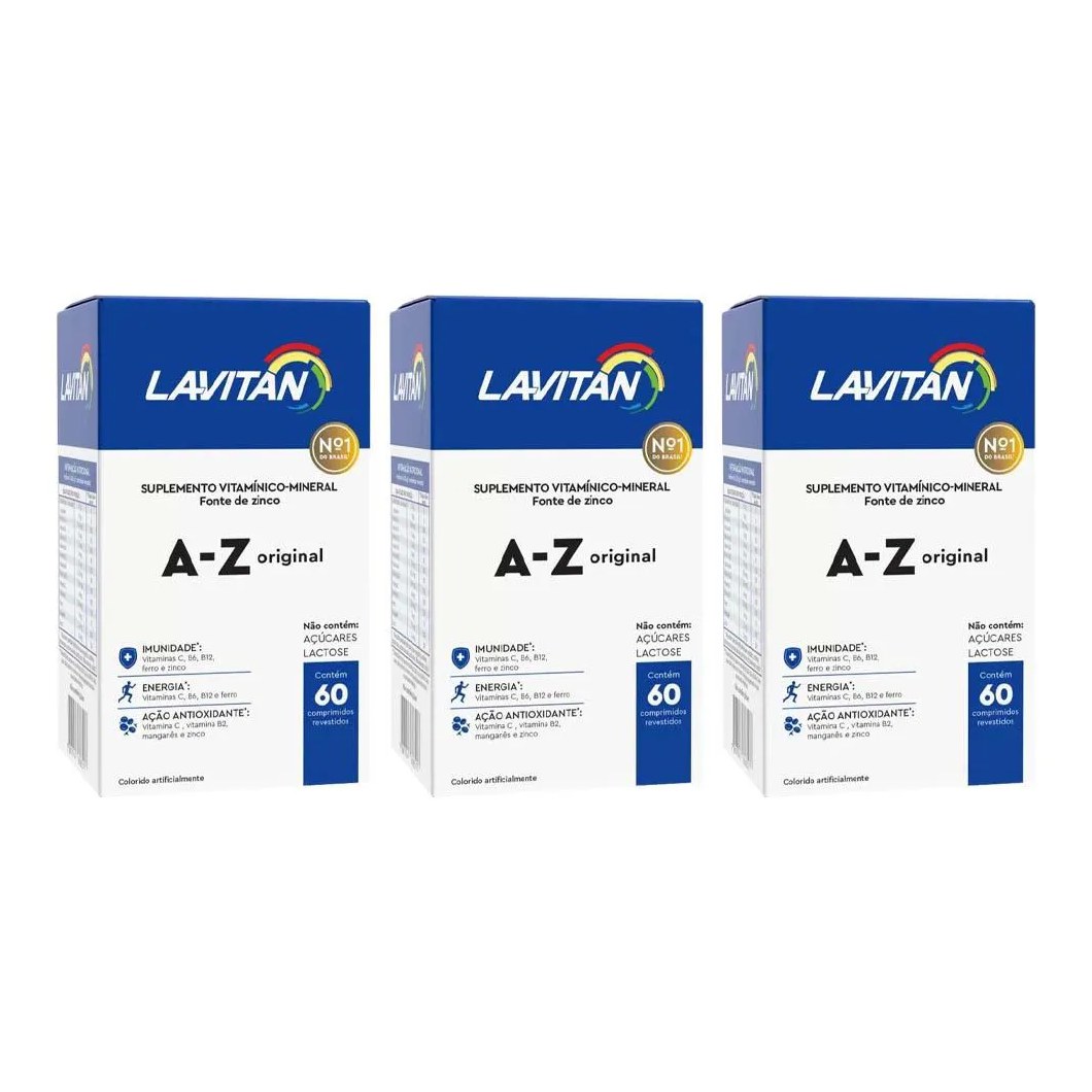 Kit 3 Suplemento Lavitan a - Z Homem 60 cápsulas - Cimed