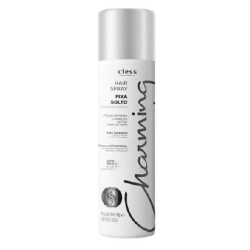 HAIR CHARMING FIXADOR CAPILAR FIXA SOLTO JATO SECO FIXAçãO NORMAL 150ML CLESS