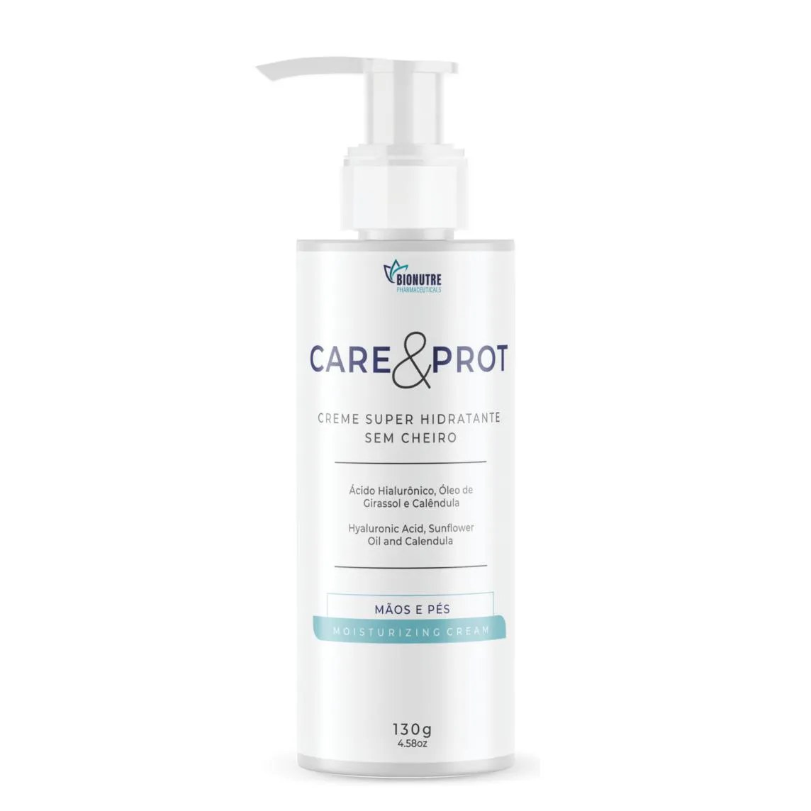 Creme Super Hidratante Pés e Mãos Sem Cheiro 130g Care&prot Bionutre Pharmaceuticals - Quimioterapia