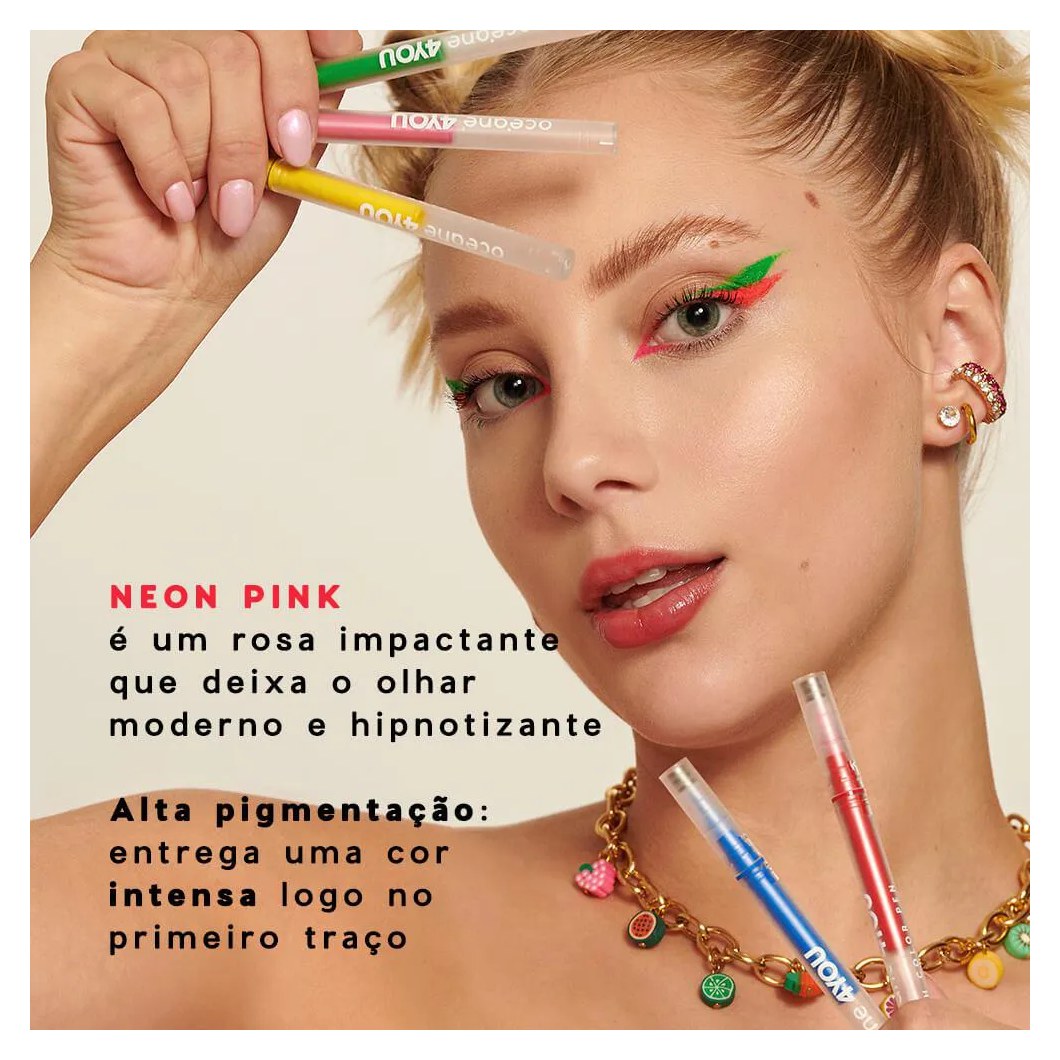 Caneta Delineadora Rosa - Flash Color Pen Neon Pink 4you 1,2ml
