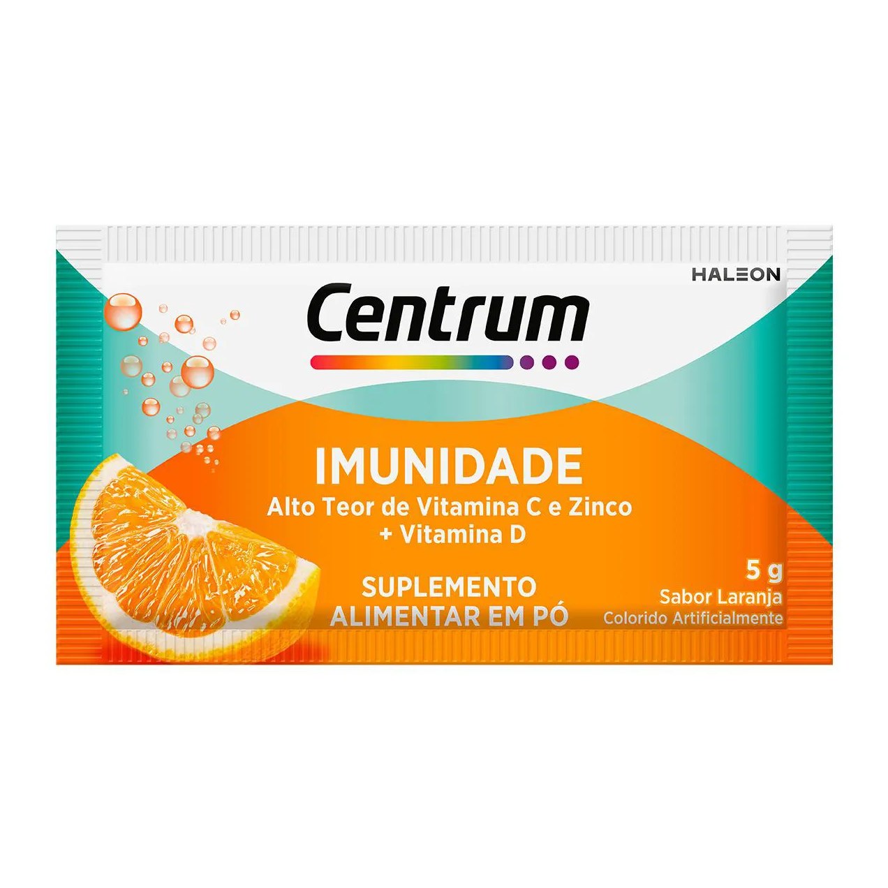 Vitamina C Efervescente em Pó Centrum Imunidade Vitaminas C, D e Zinco Laranja 5g