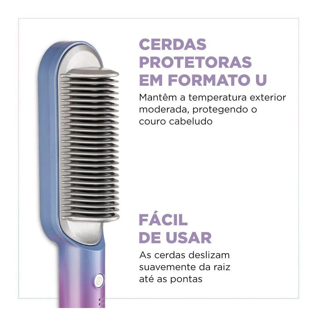Escova Alisadora Qu4tro Elementos By Juliette Mondial Bivolt