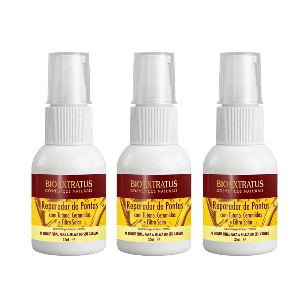 Kit 3 Reparador de Pontas Brilho e Sedosidade 30 Ml Bio Extratus
