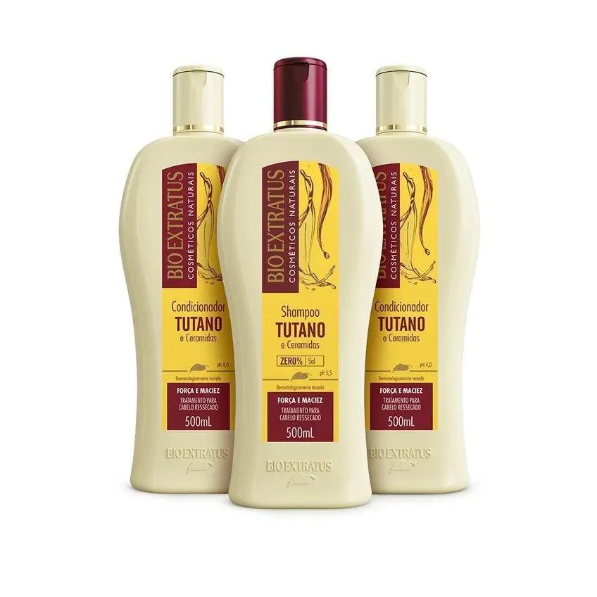 Kit 1 Shampoo 1 Condicionador 1 Creme Silicone Tutano 500 Ml