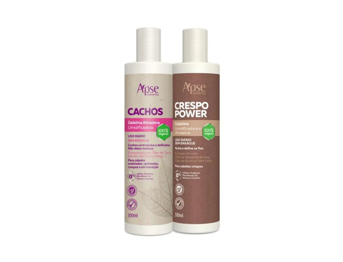 Kit Apse Gelatina Umidificadora Cachos e Crespo Power 300ml