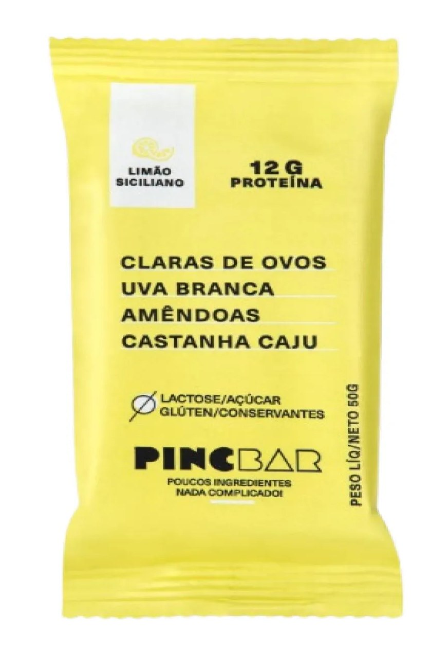 Kit Barra de Proteína Pincbar Limão Siciliano Sem Açúcar 50g 6 unidades