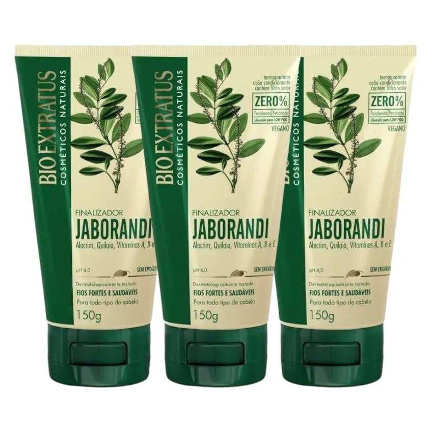 Kit 3 Finalizador Jaborandi Revitalizante 150 G Bio Extratus