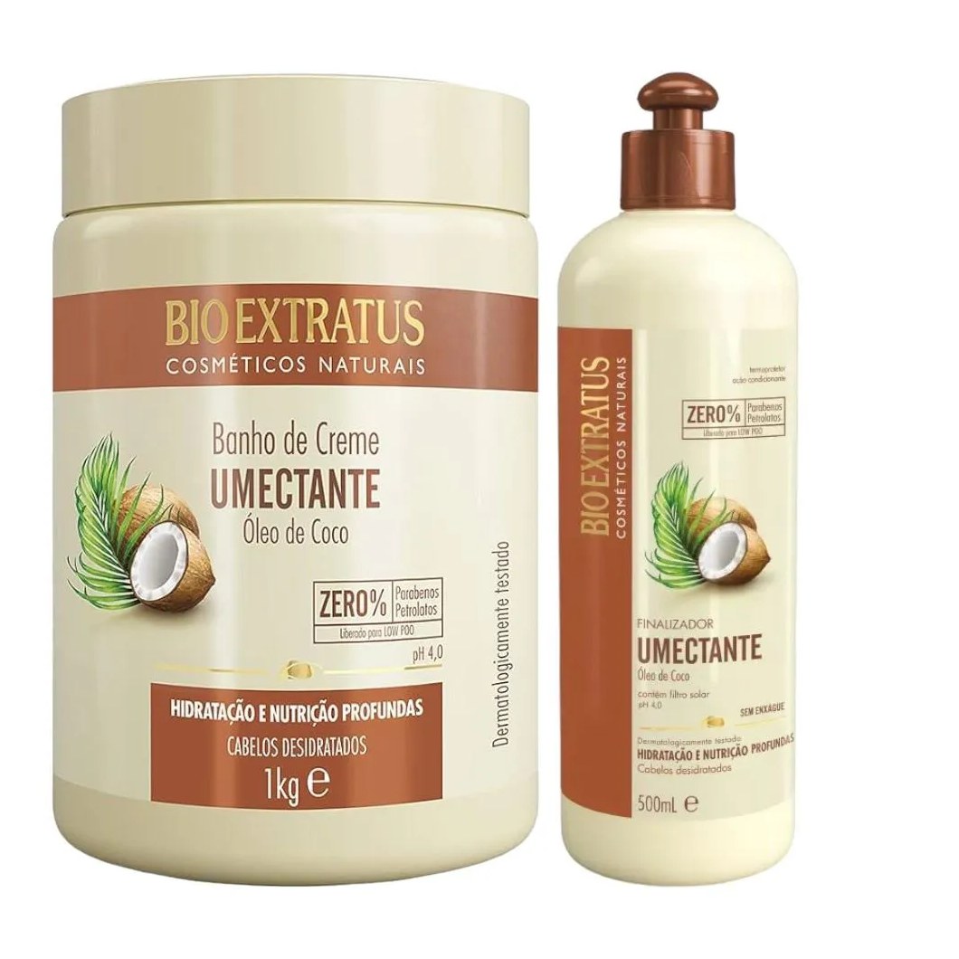Kit Umectante Finalização Capilar 1 Banho de Creme 1Kg 1 Finalizador 500Ml