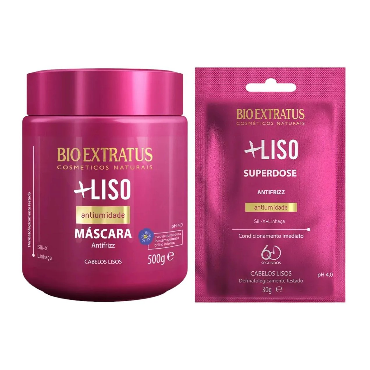Kit Mais Liso 1 Máscara 500Ml 1 Dose 30G