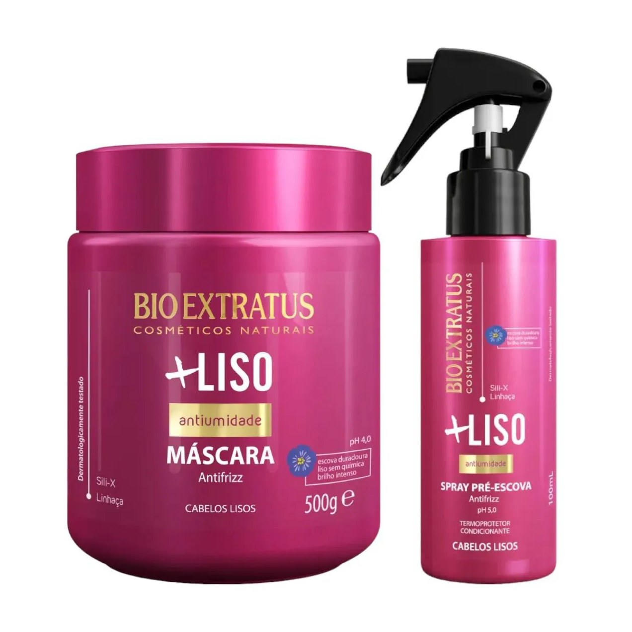 Kit Mais Liso 1 Máscara 500Ml 1 Spray 100Ml