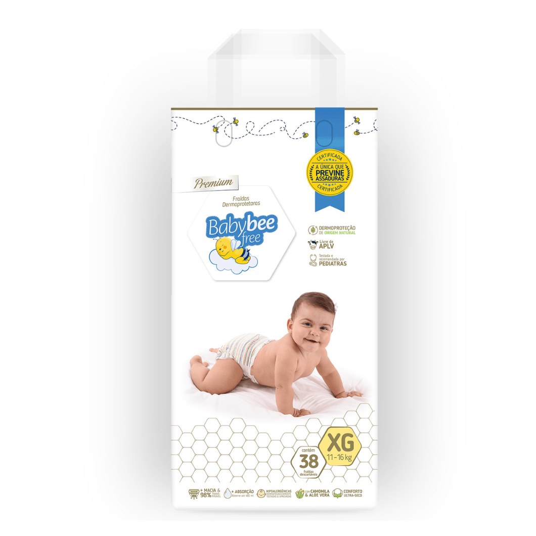 Fralda Baby Bee Free Dermoprotetora Xg Com 38 Unidades