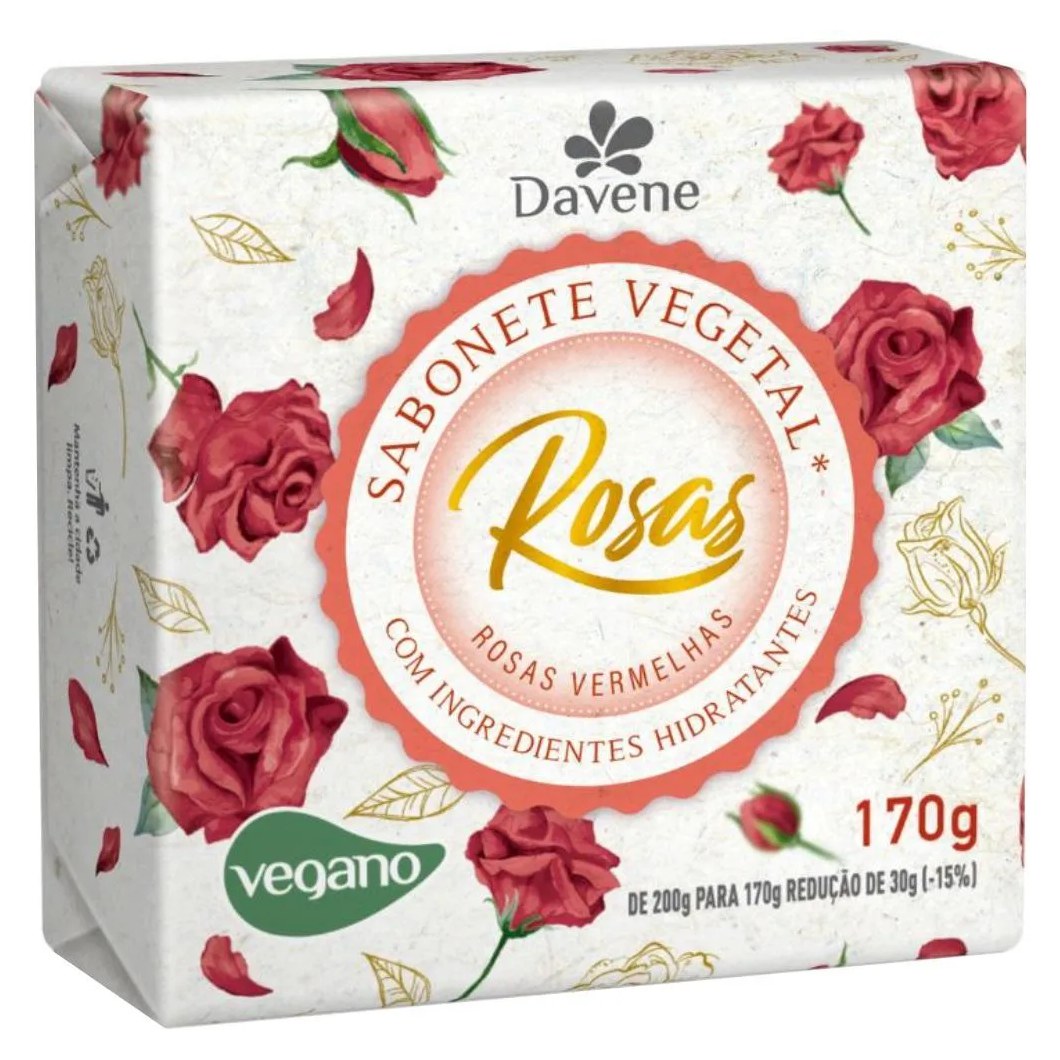 Sabonete Vegetal Rosas Vermelhas 170g Davene