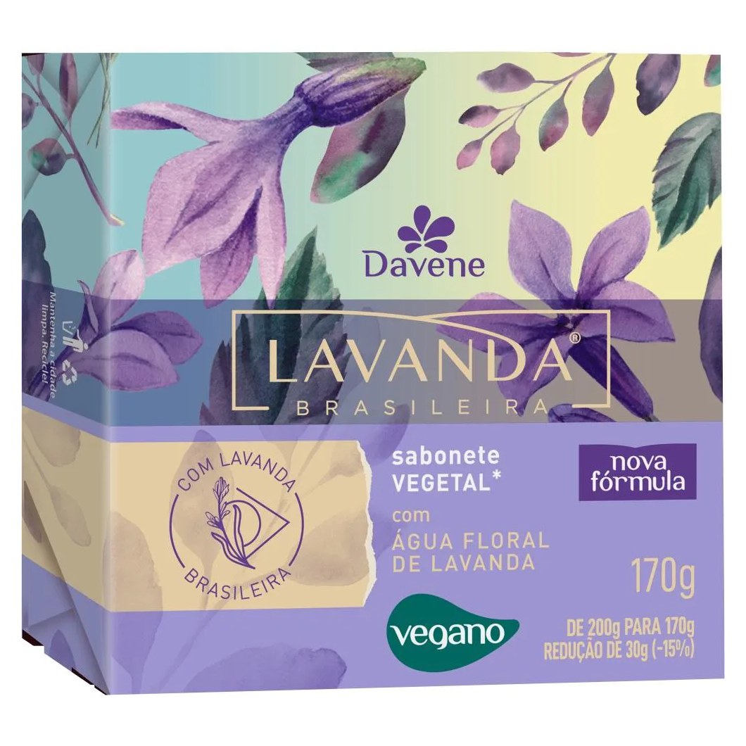Sabonete Vegetal Lavanda Brasileira 170g Davene