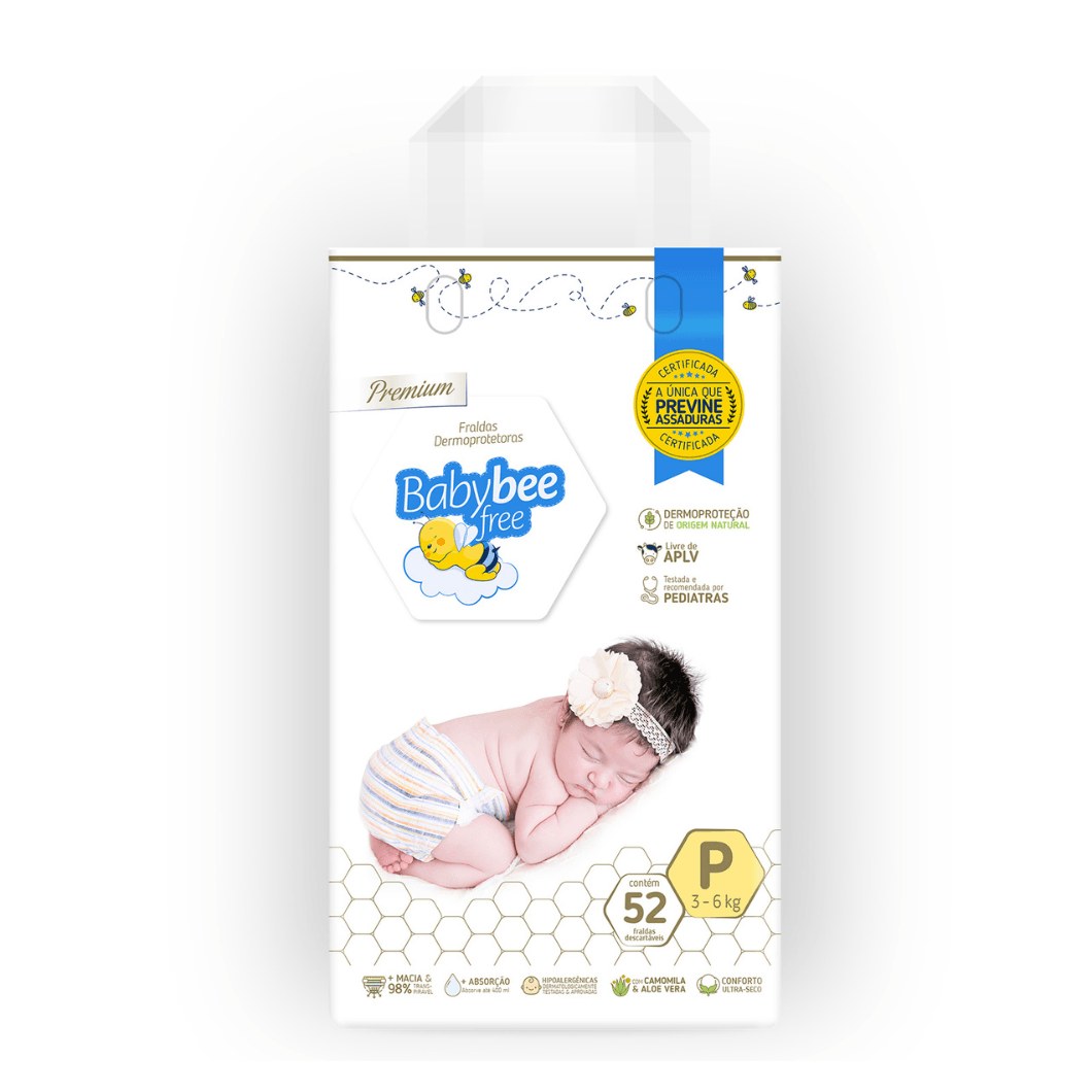 Fralda Baby Bee Free Dermoprotetora P Com 52 Unidades