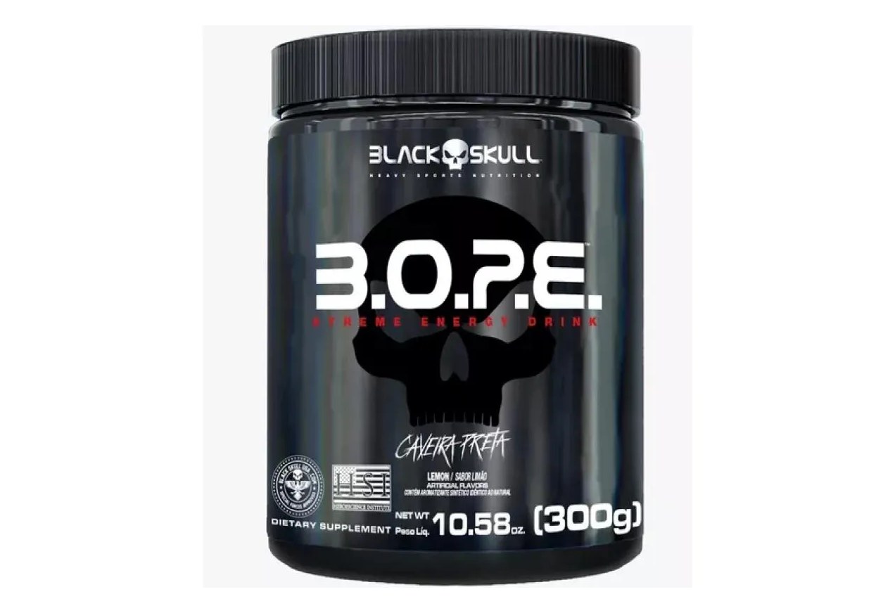 Bope Pré Treino Black Skull Sabor Limão 300g