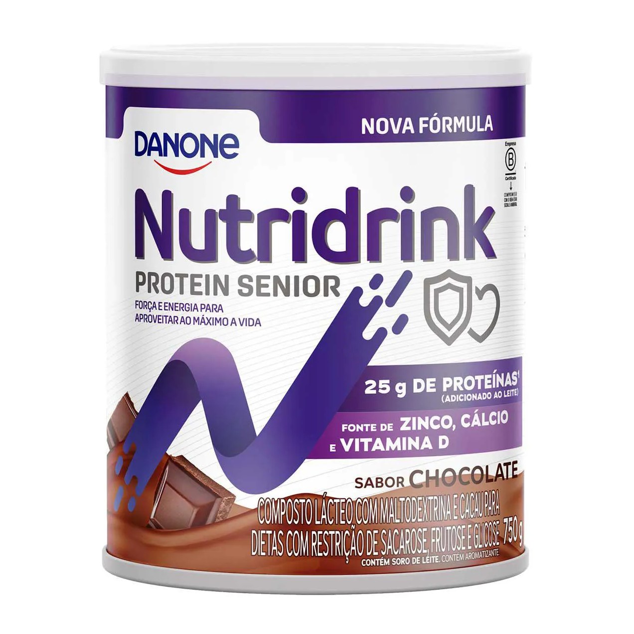 Suplemento Alimentar Nutridrink Protein Sênior Pó sabor Chocolate 750g