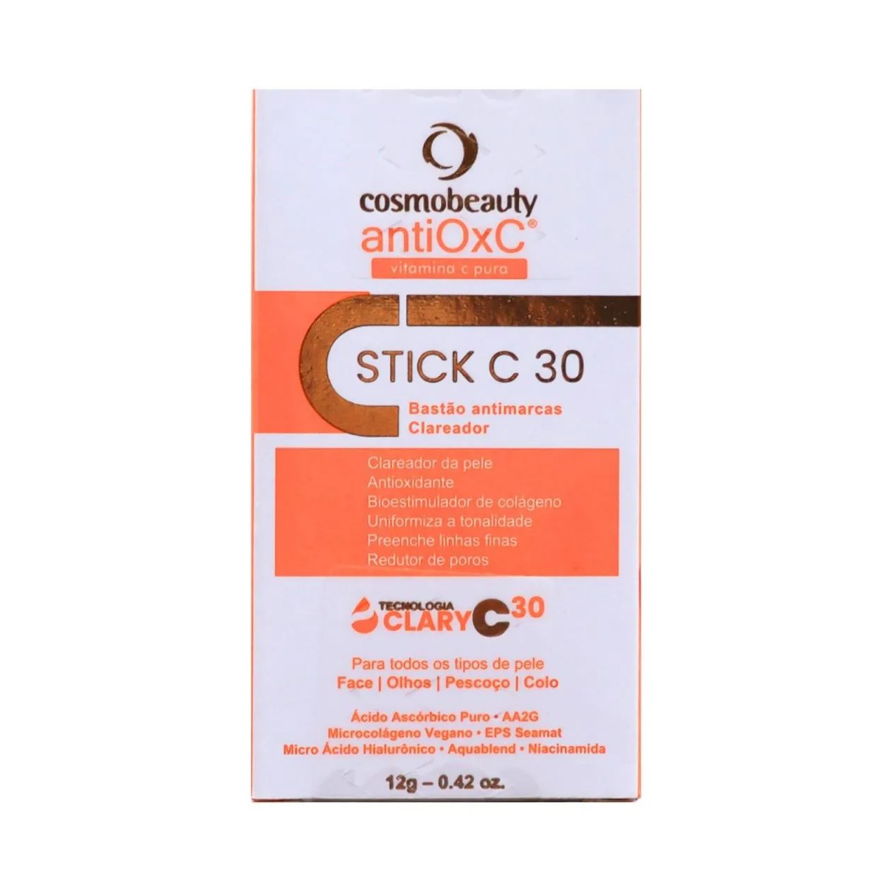 Cosmobeauty Clareador Clary Stick 30 Vitamina C Bastão 12g
