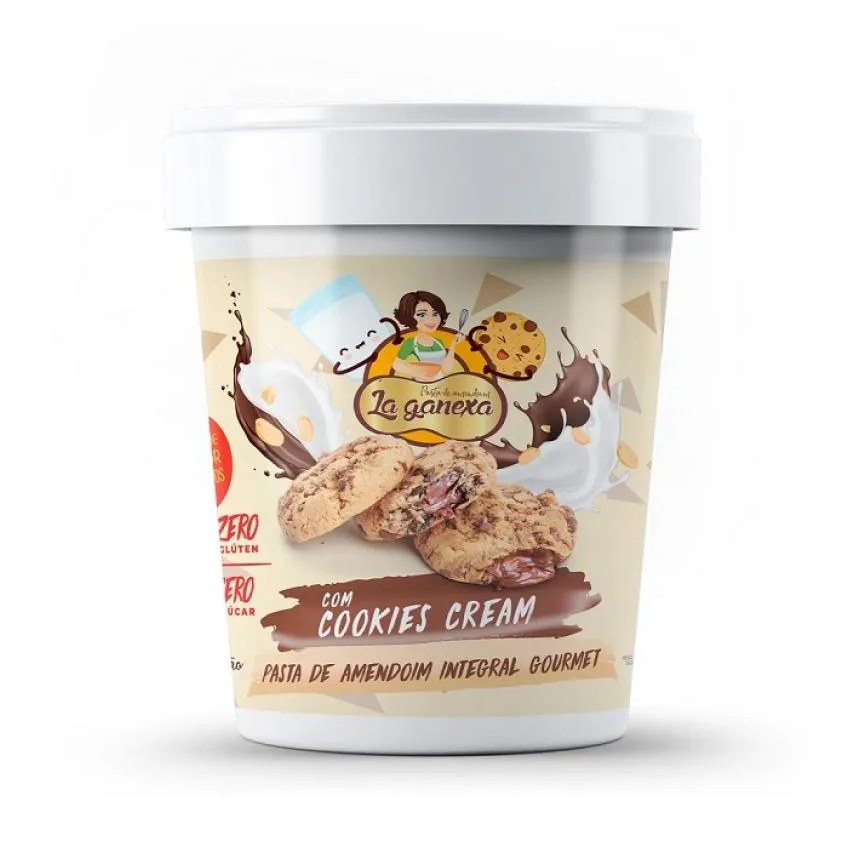 Pasta de Amendoim Integral Gourmet (1,05kg) – Sabor: com Cookies Cream