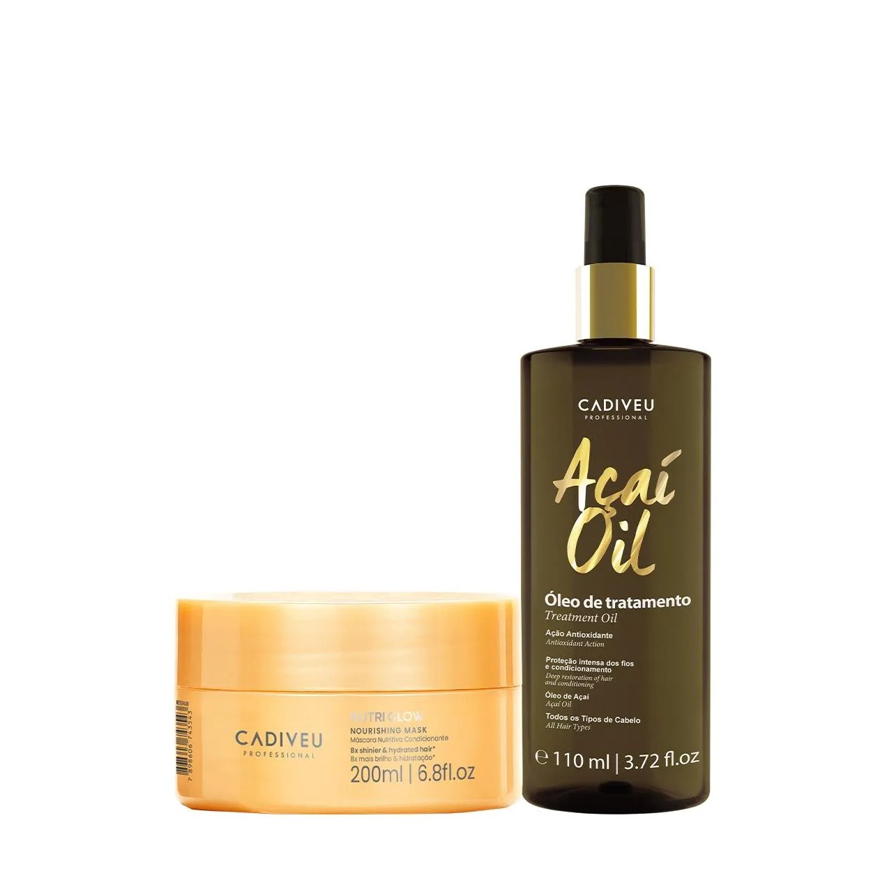 Kit Cadiveu Professional Nutri Glow Máscara e Açaí Oil 110 (2 Produtos)