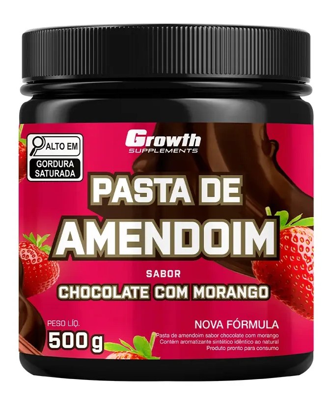 Pasta De Amendoim Sabor Chocolate Com Morango 500g