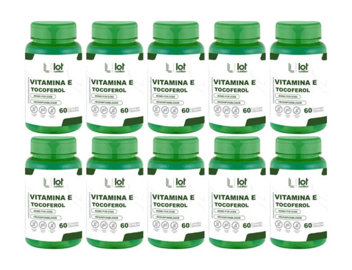 Kit 10un Vitamina e 400mg 60 cápsulas Sistema Imunológico sem Sabor