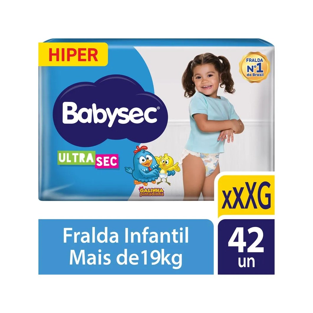 Fralda Babysec Galinha Pintadinha Xxxg Ultrasec Hiper Com 42 Unidades