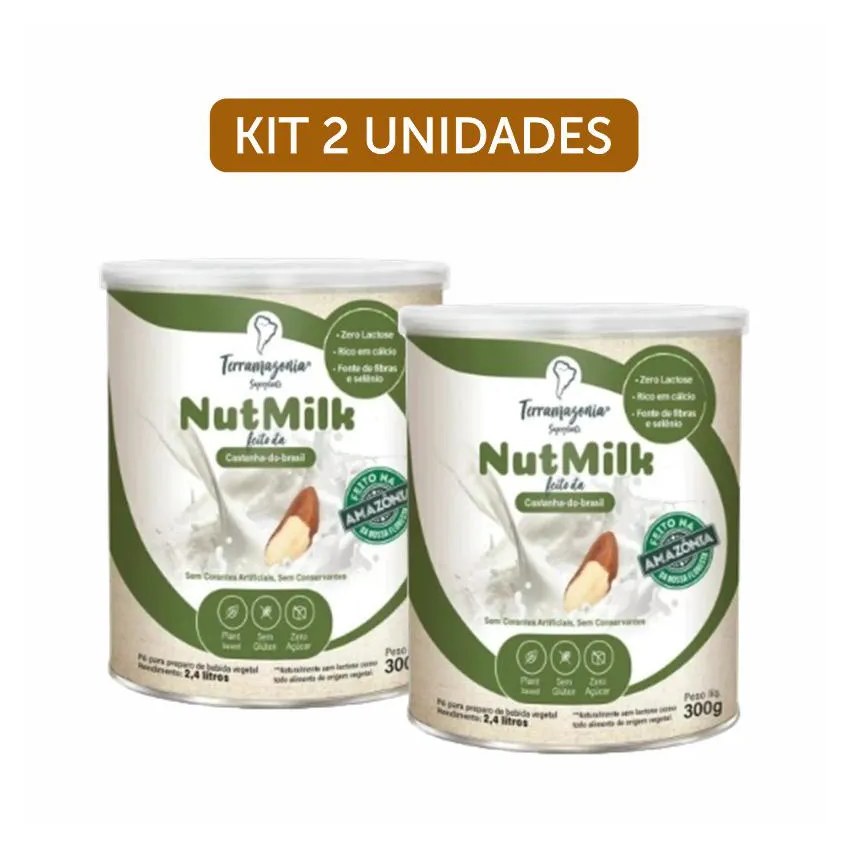 Kit 2X: Bebida Vegetal de Castanha Do Pará Em Pó Nutmilk Terramazônia 300G