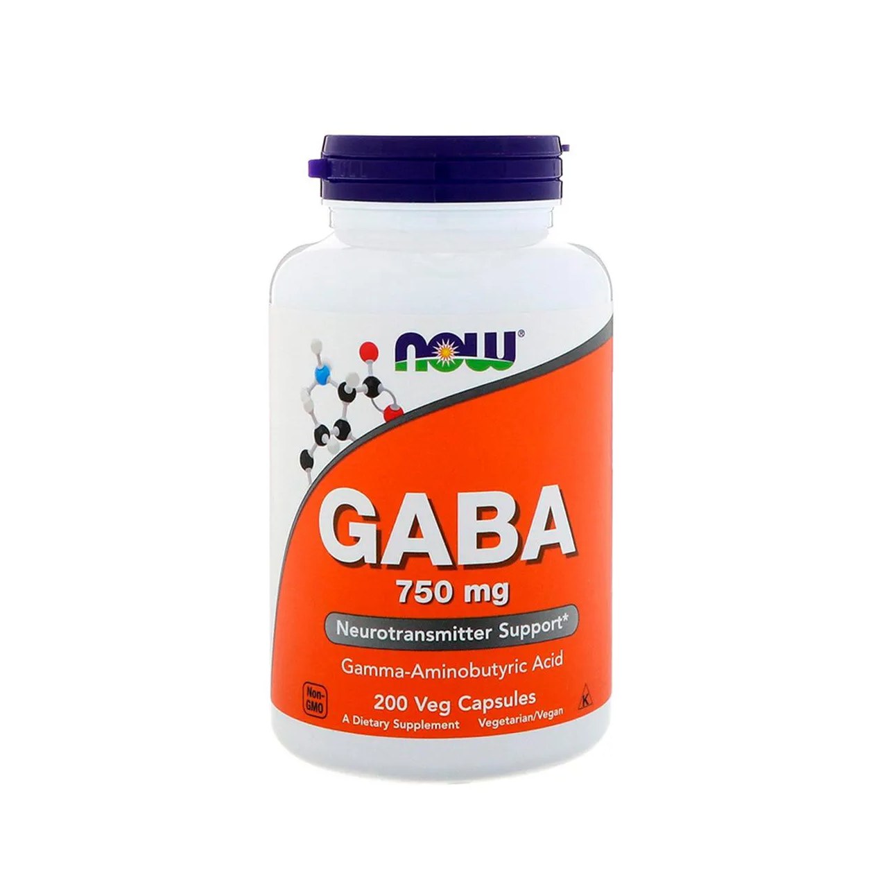 Gaba 750mg (200 Vcaps) Now Foods