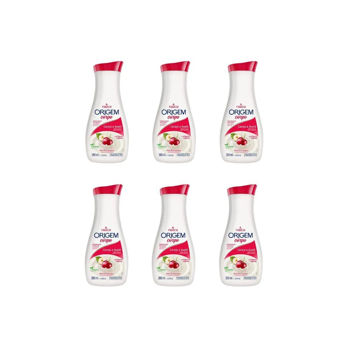 Hidratante Corporal Origem 380ml Cereja Avela – Kit C / 6un