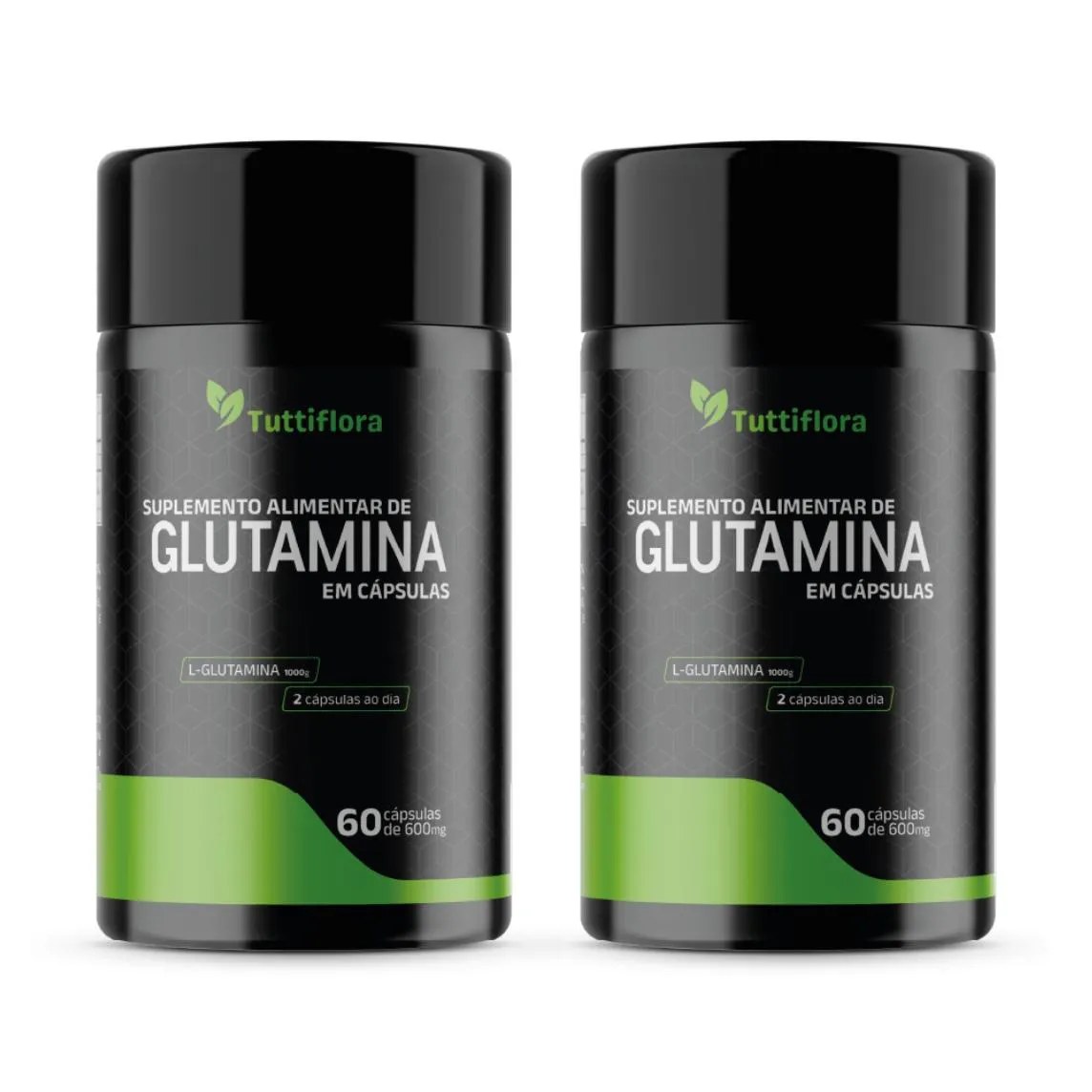 Kit 2x L-glutamina 600mg 60 cápsulas Tuttiflora