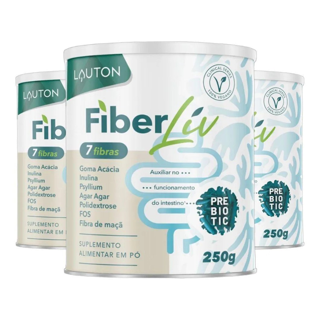 Kit 3x Fibra Prebiotico Fiberliv 7 Fibras 250g – Lauton