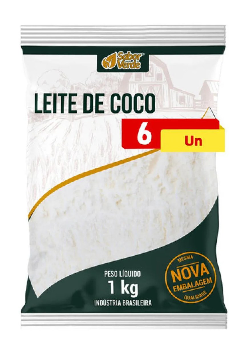 Kit 6 Leite de Coco em Po Vegano 1Kg – Sabor Verde