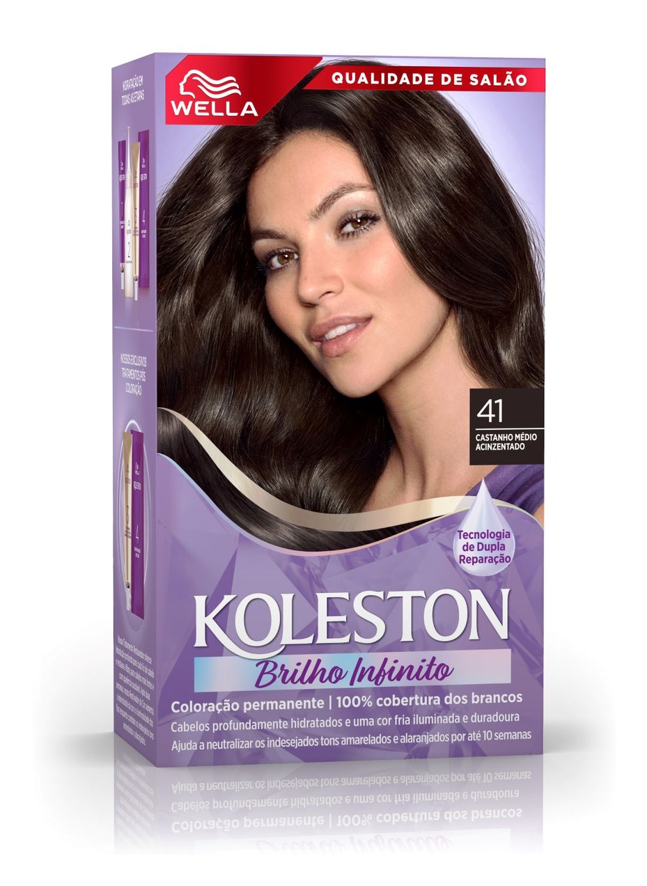Tintura Koleston Wella 41 Castanho Médio Acinzentado