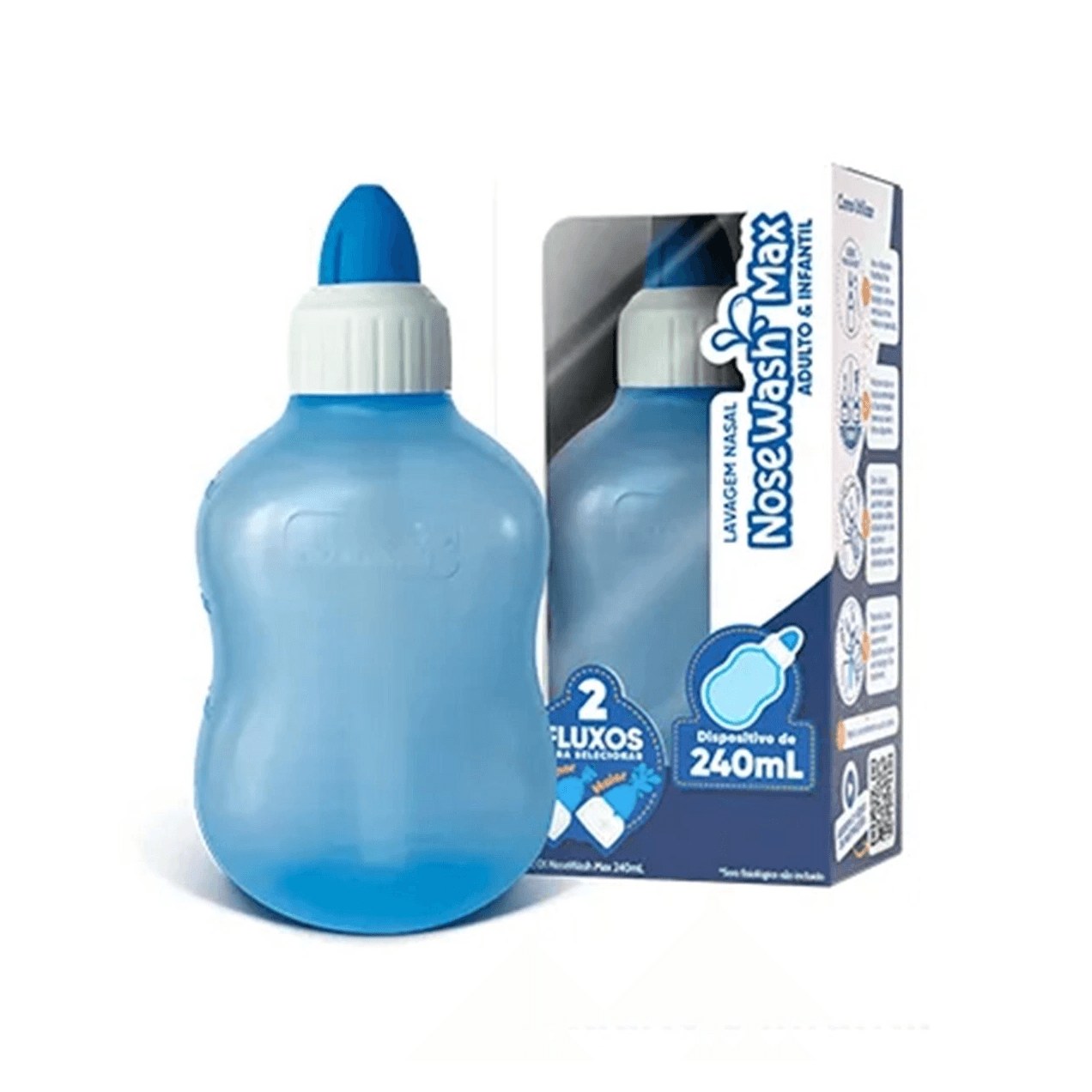 Dispositivo de Lavagem Nasal Nosewash Max Controle de Fluxo Adulto e Infantil 240ml 1 Unidade