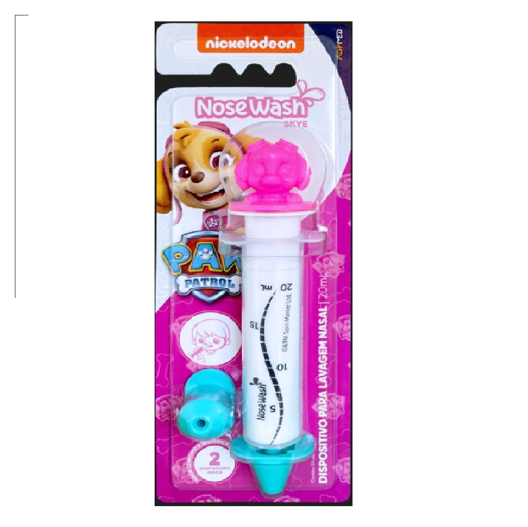 Dispositivo de Lavagem Nasal Nosewash Patrulha Canina Skye 20ml + 2 Adaptadores