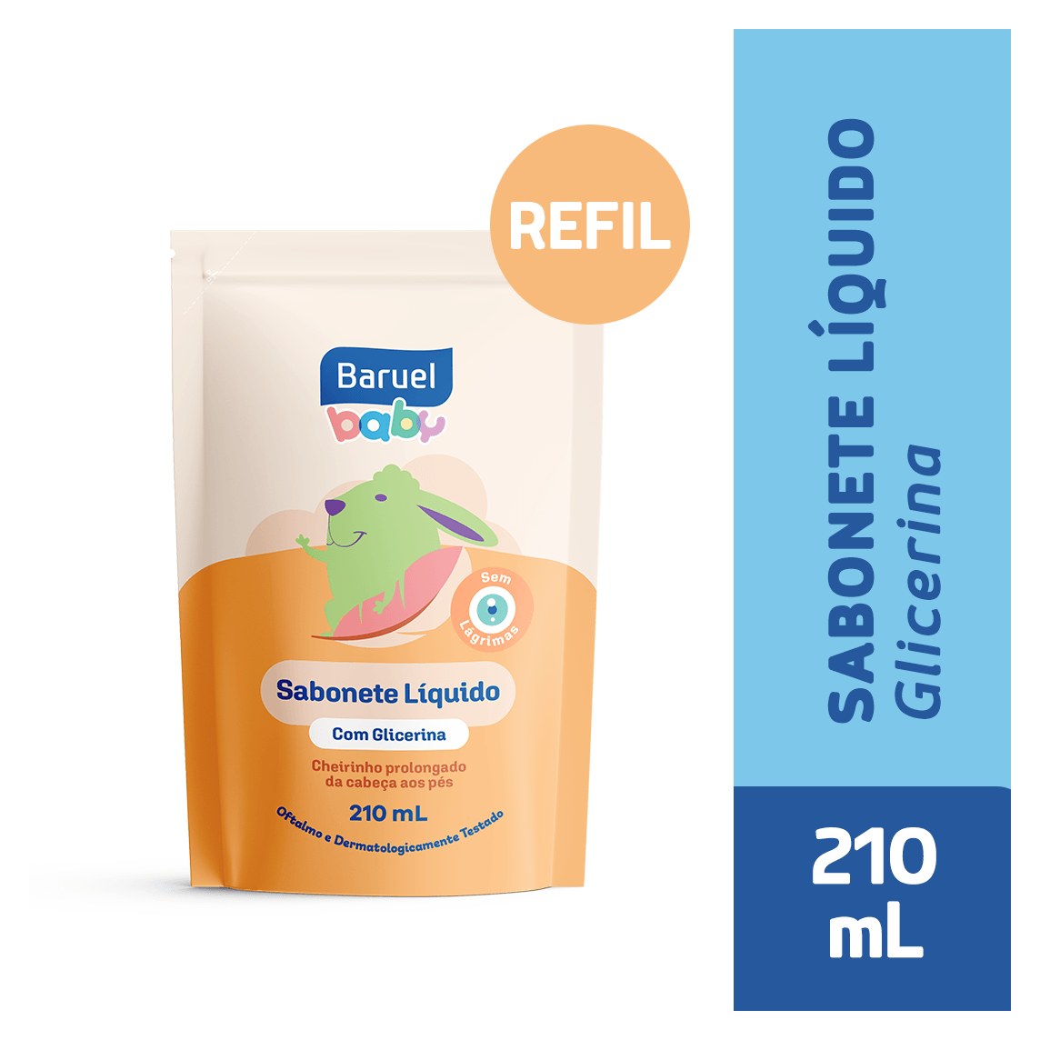 Sabonete Líquido Infantil Baruel Baby Glicerina da Cabeça aos Pés Refil 210ml