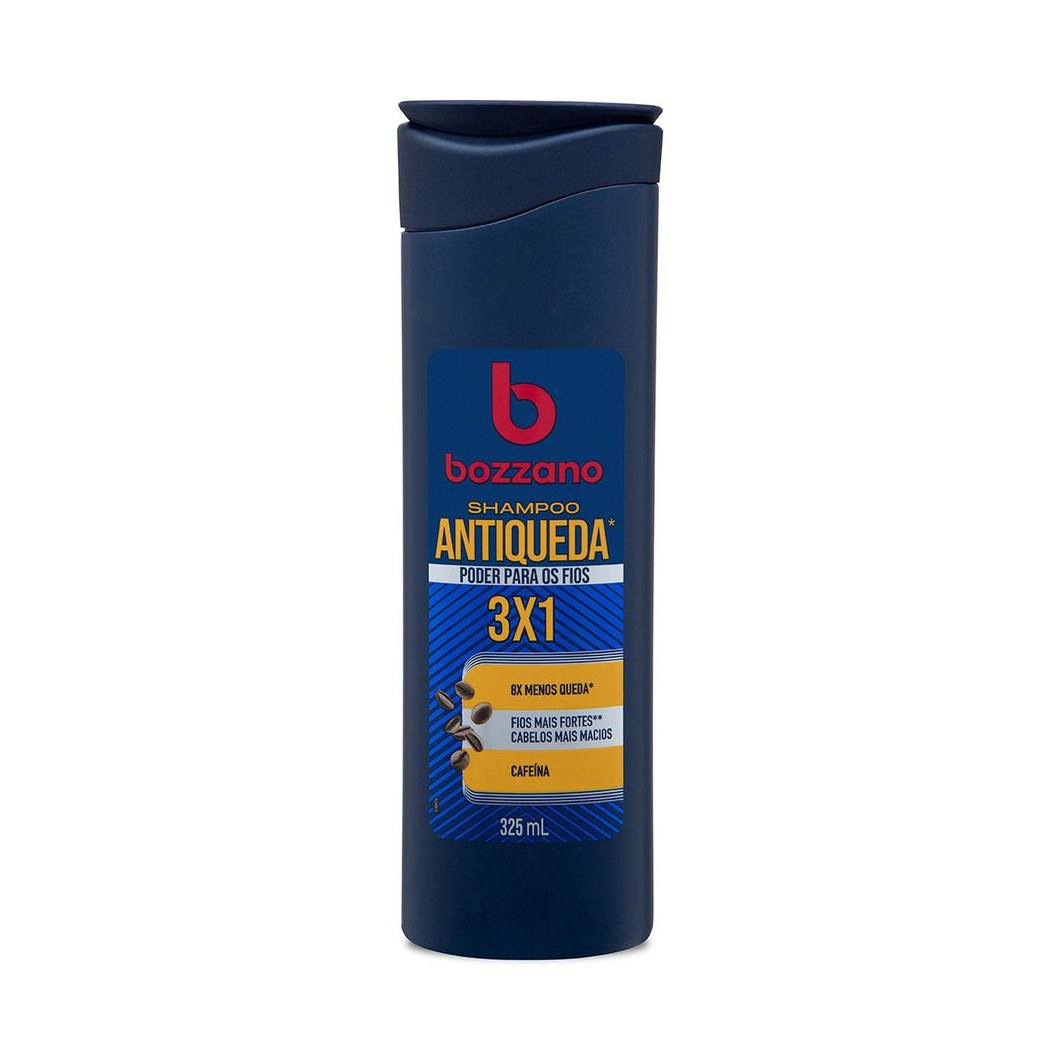 Shampoo Bozzano Antiqueda 3 x 1 Cafeína 325ml