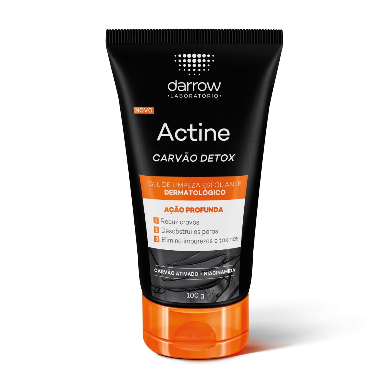 Gel de Limpeza Facial Darrow Actine Esfoliante Carvão Ativado Detox 100g