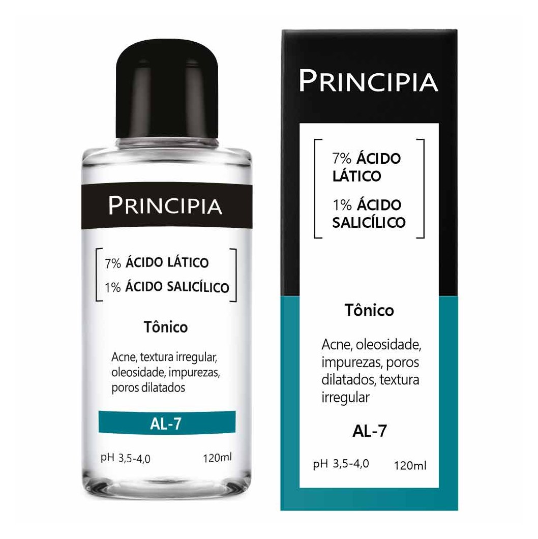 Tônico Facial Principia AL-7 Ácido Lático 7% + Ácido Salicílico 1% 120ml
