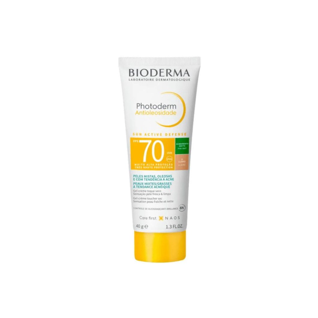 Protetor Solar Facial Bioderma Photoderm Antioleosidade FPS70 Cor 2.0 40g