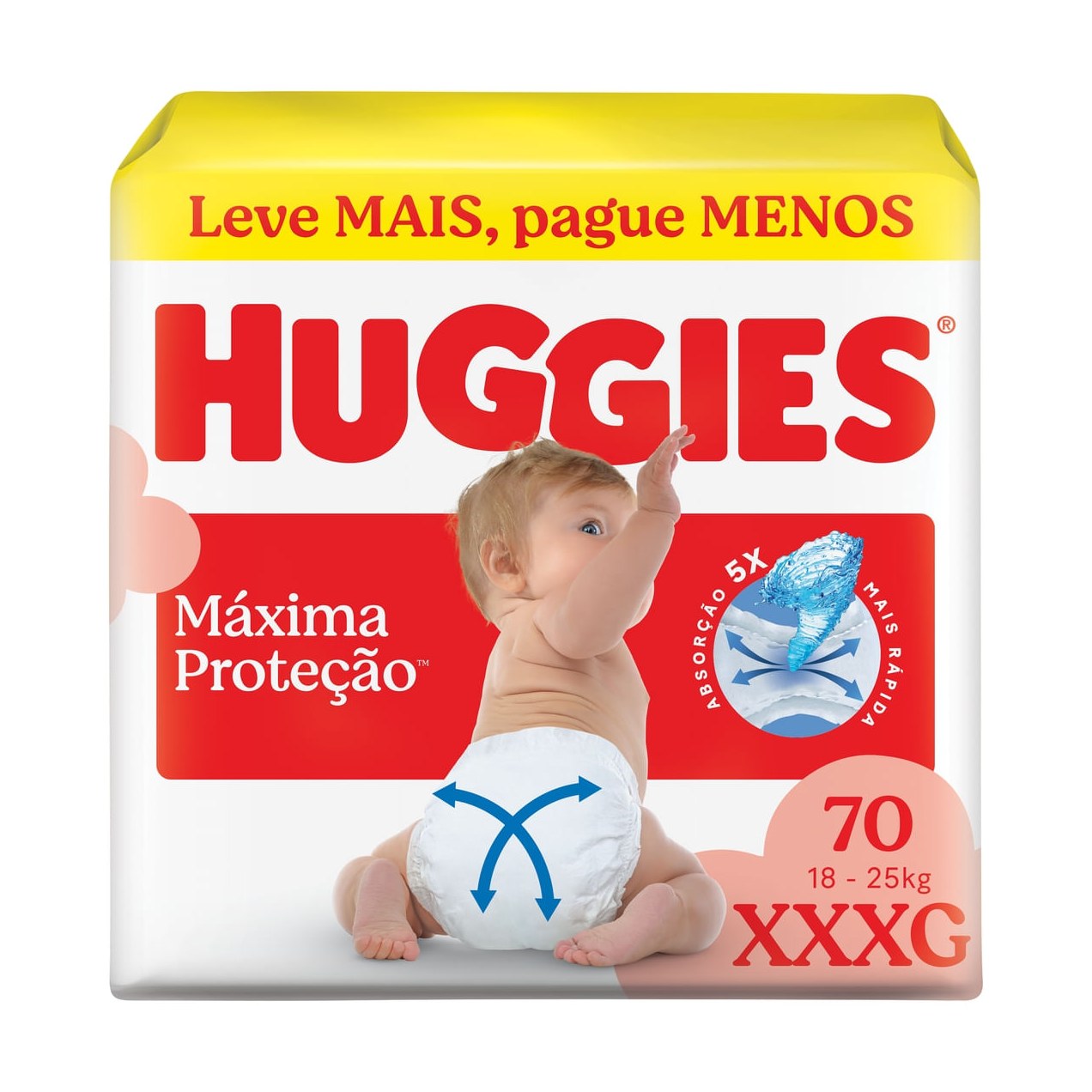 Fralda Huggies Máxima Proteção XXXG 70 Unidades