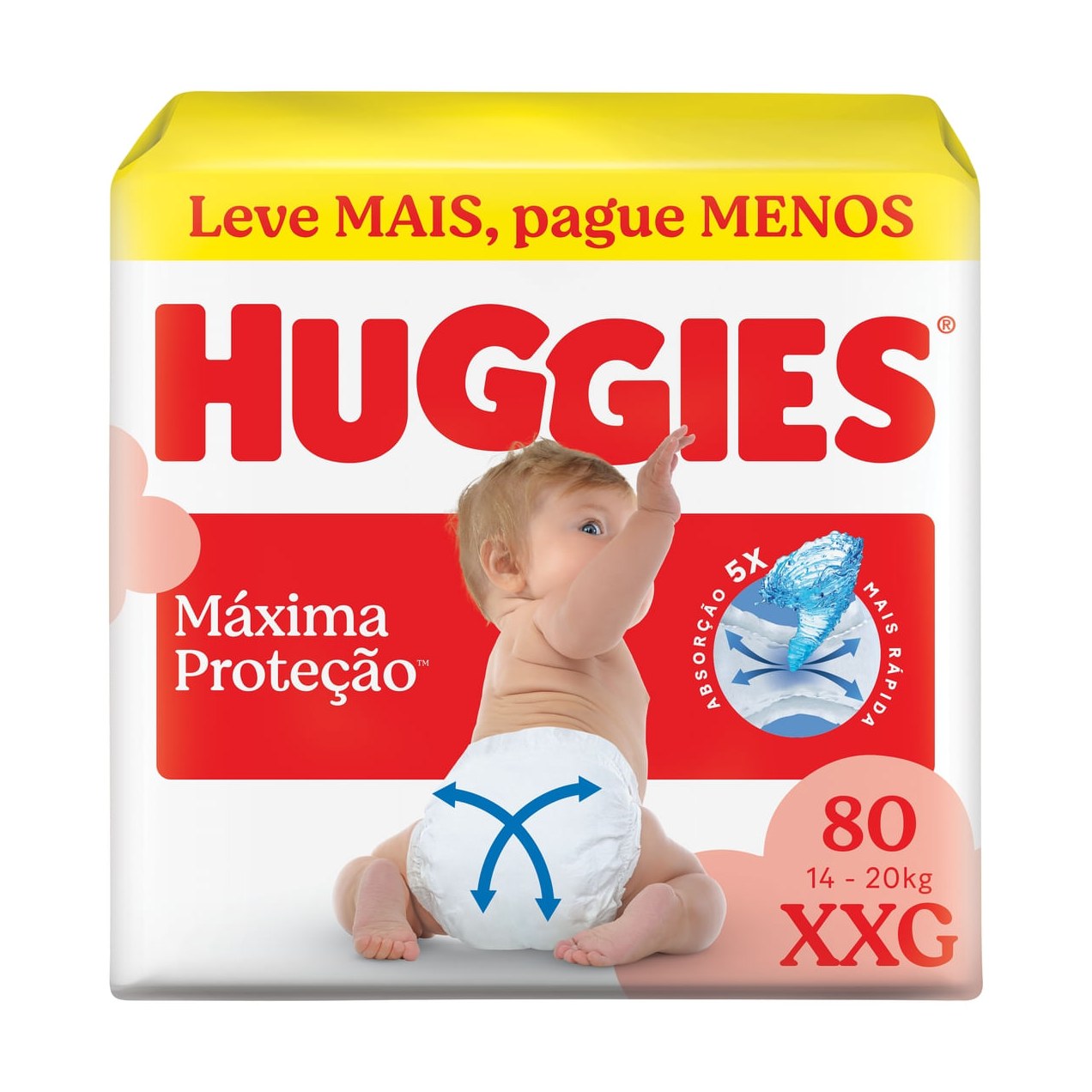 Fralda Huggies Máxima Proteção XXG 80 Unidades