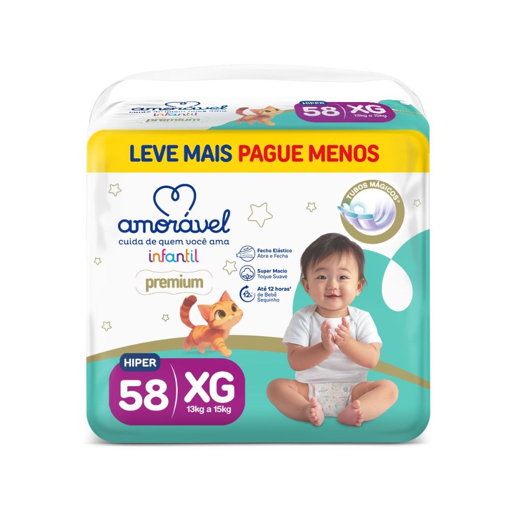 Fralda Amorável Premium XG 58 Unidades